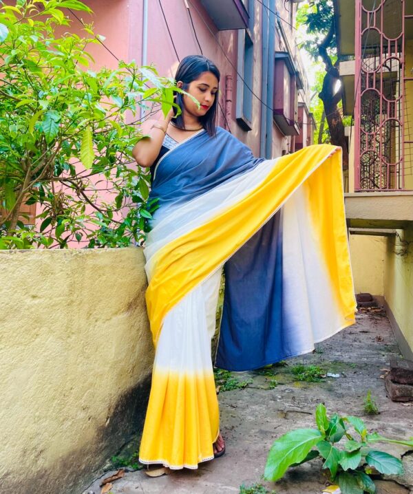 3 Colors Organic Cotton Saree