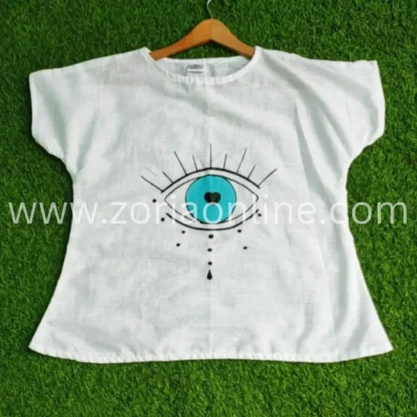 Hand Printed Top Devil Eyes