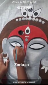 Durga Saree Hand Painted