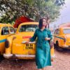 Yellow Taxi Hand Embroidery Dress