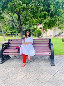 WHITE ORGANIC KURTI RED KATKI PANT CO ORD SET