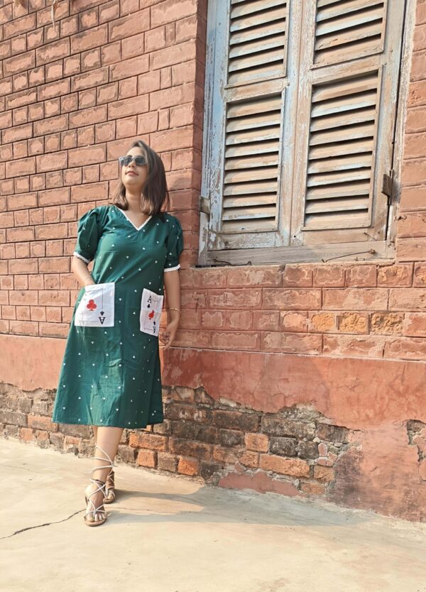 JAMDANI HAND-PAINTED TASS DRESS - Image 2