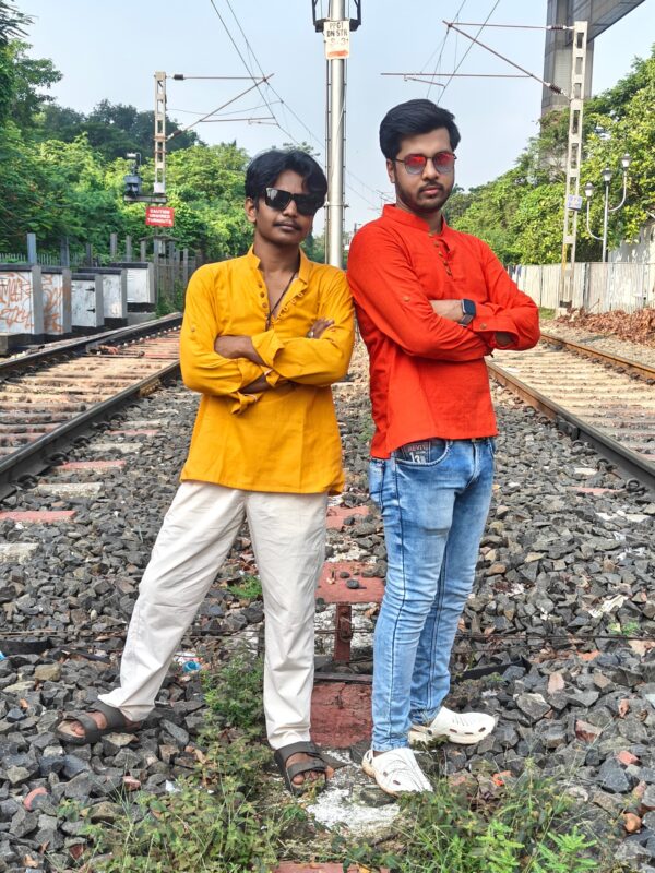 FISH KATHA STITCH PATCH WORK BAMBOO COTTON KURTA - Image 4