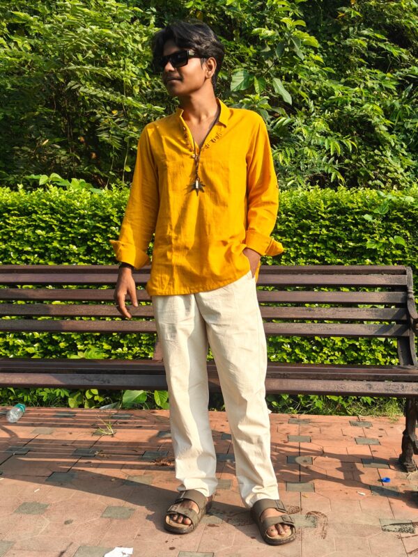 FISH KATHA STITCH PATCH WORK BAMBOO COTTON KURTA