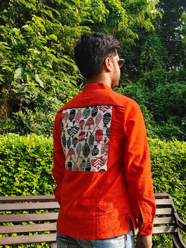 FISH KATHA STITCH PATCH WORK BAMBOO COTTON KURTA - Image 6