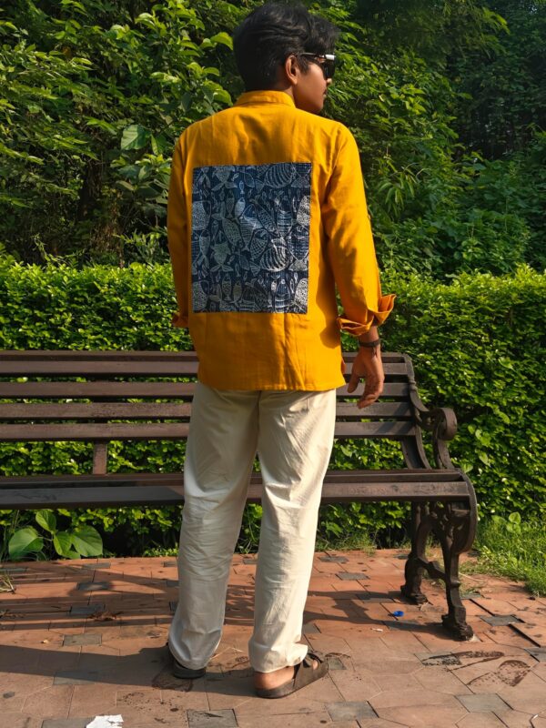 FISH KATHA STITCH PATCH WORK BAMBOO COTTON KURTA - Image 2