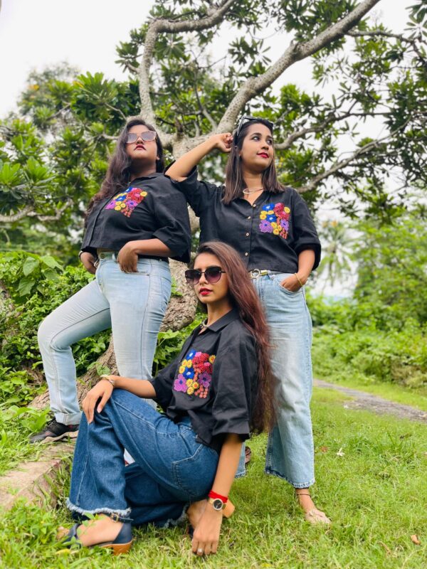 EMBROIDERY CROP SHIRT BAMBOO COTTON - Image 2