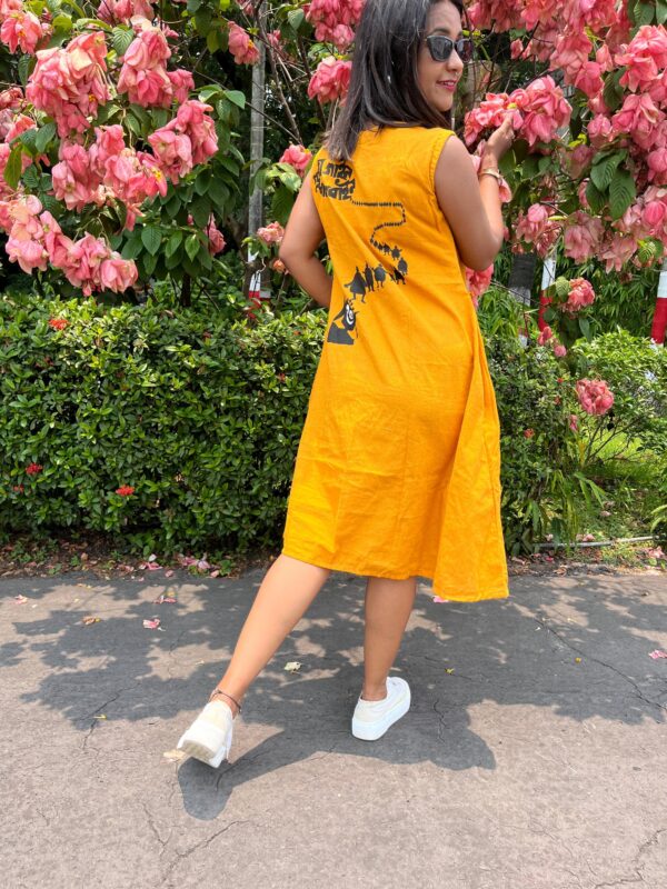 HAND PAINTED ORGANIC COTTON GUPI BAGHA DRESS - Image 2