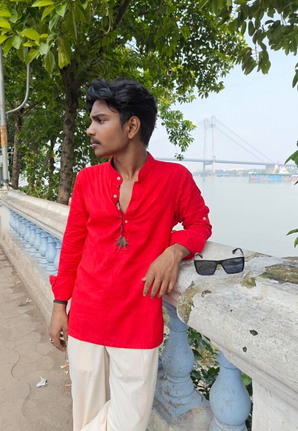 HAND-PAINTED APU DURGA PATCH KURTA - Image 2
