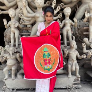 HAND-PAINTED DURGA SAREE WITH BLOUSE