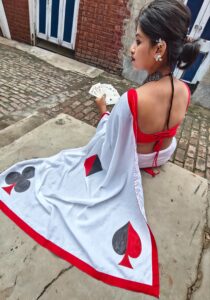HAND-PAINTED TASS SAREE WITH BLOUSE PIECE