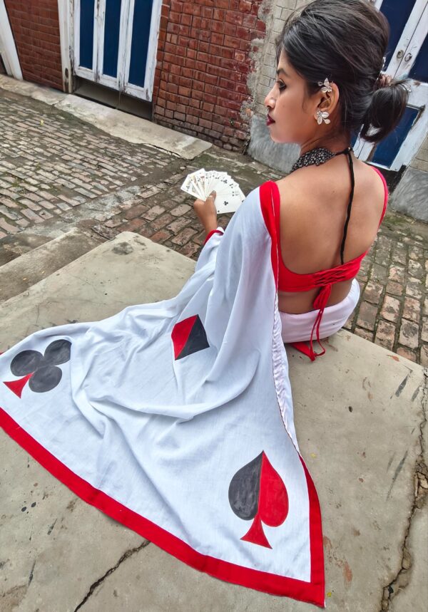 HAND-PAINTED TASS SAREE WITH BLOUSE PIECE