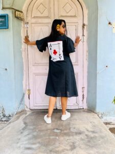 HAND PAINTED TASS DRESS BAMBOO COTTON