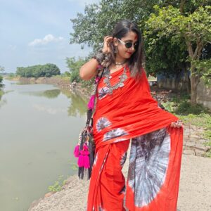 DONUTS TIE AND DYE SAREE ORGANIC COTTON