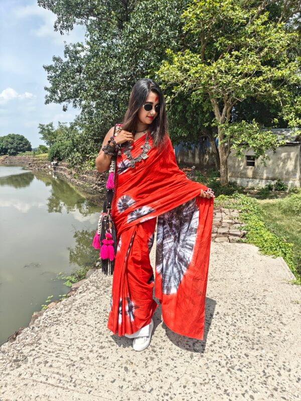 DONUTS TIE AND DYE SAREE ORGANIC COTTON - Image 2