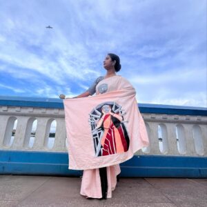 HAND-PAINTED DURGA SAREE WITH BLOUSE