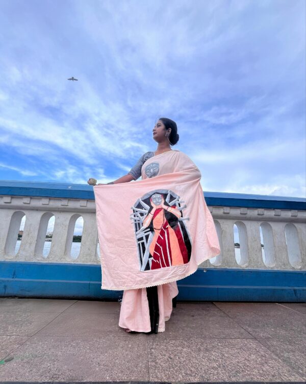 HAND-PAINTED DURGA SAREE WITH BLOUSE