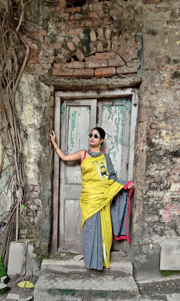 HAND-PAINTED HARIN (DEER) SAREE - Image 2