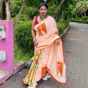 HAND-PAINTED HARIN (DEER) SAREE