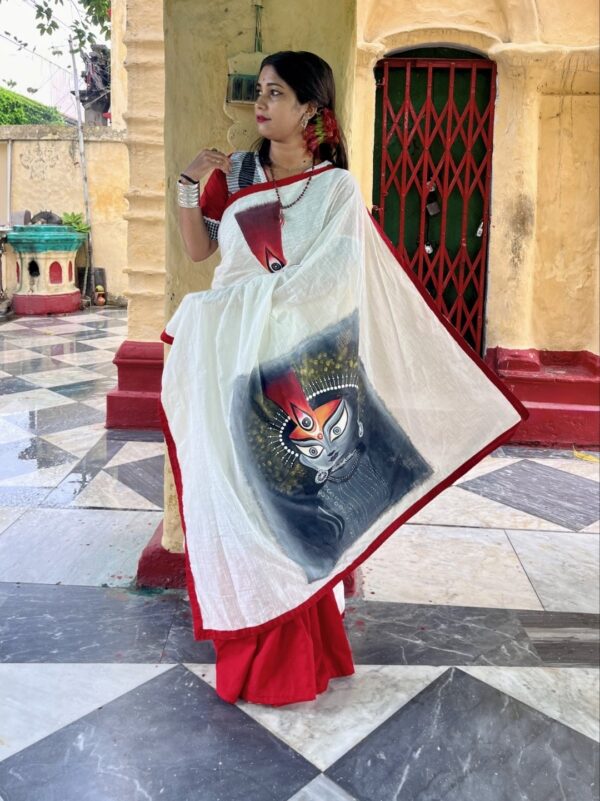HAND-PAINTED DURGA SAREE WITH BLOUSE