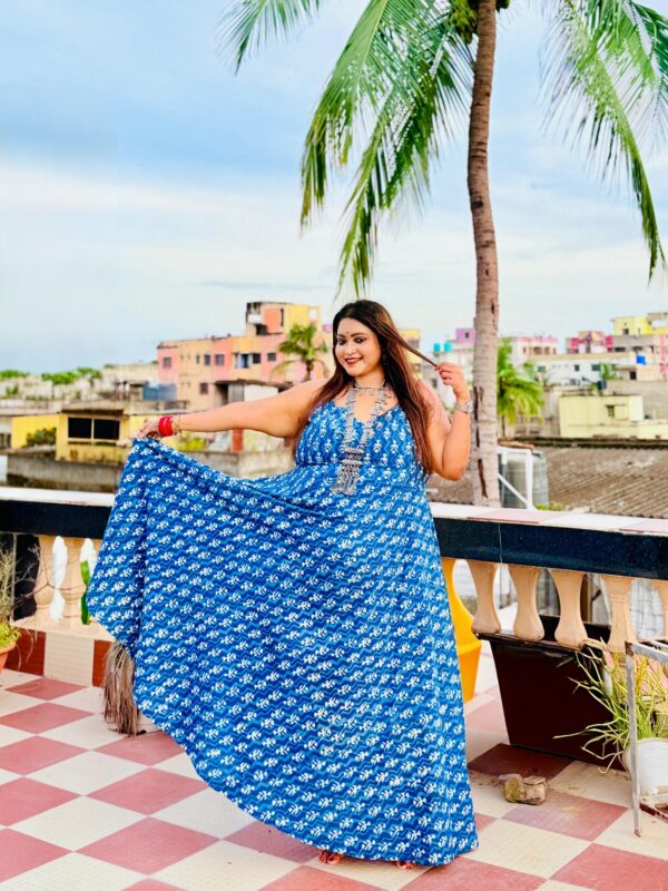 PRETTY LADY INDIGO ZIGZAG PLUS SIZE DRESS - Image 8