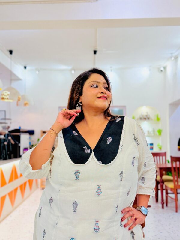 JAMDANI FISH CO ORD SET FOR PLUS SIZE - Image 4