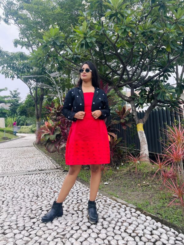 JAMDANI DRESS WITH EMBROIDERY JACKET - Image 5