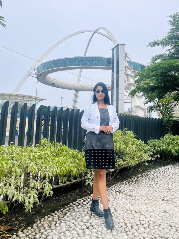 JAMDANI DRESS WITH EMBROIDERY JACKET