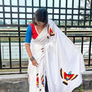 HAND-EMBRODARY PAKHI SAREE