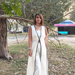 CLASSIC BLACK BORDER WHITE 3 PIECE DRESS